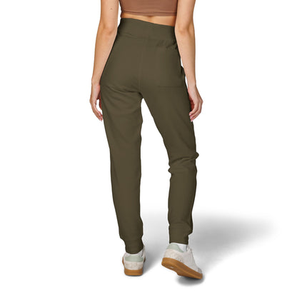 Embroidered Fleece Sweatpants — Cozy Olive Joggers