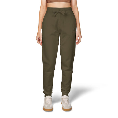 Embroidered Fleece Sweatpants — Cozy Olive Joggers