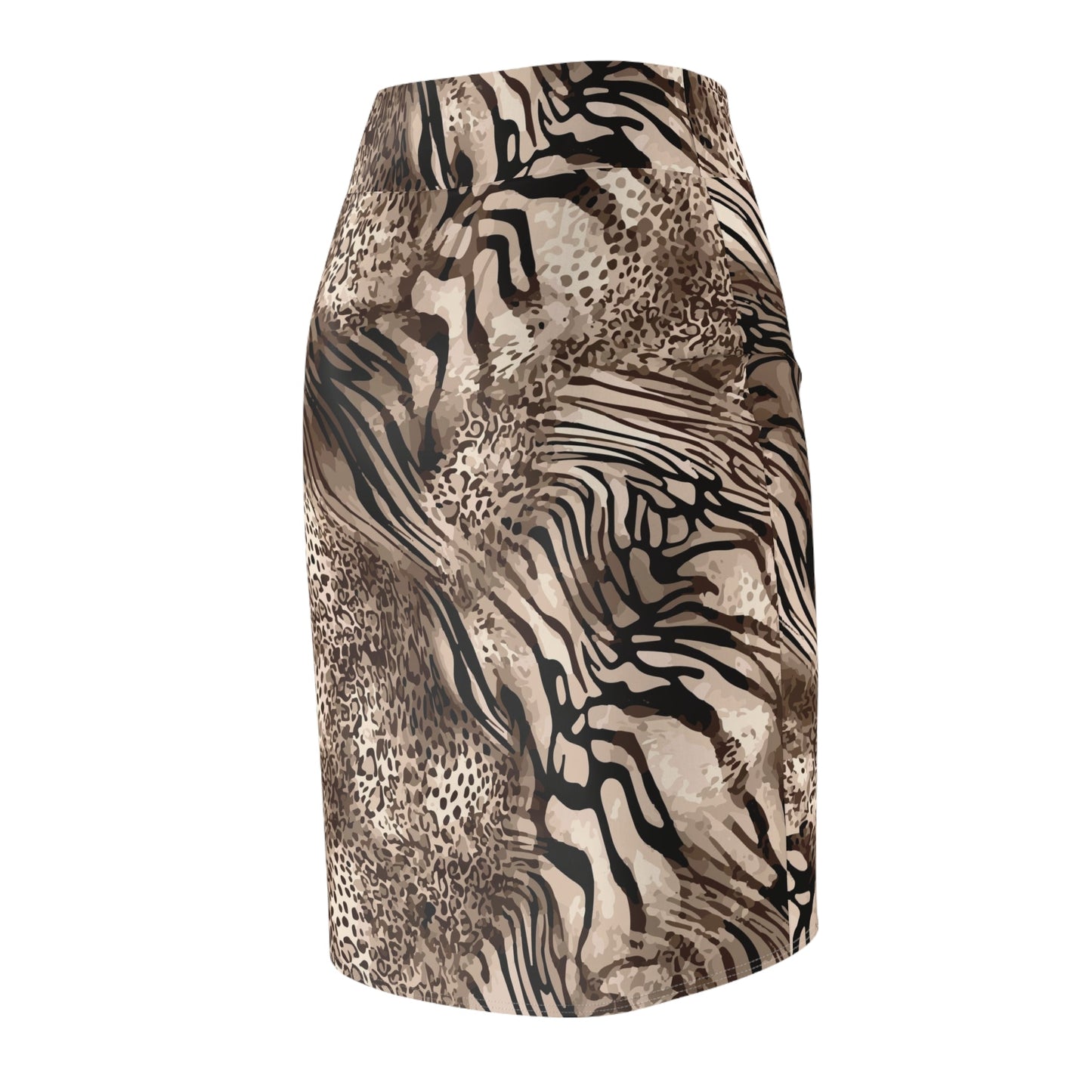Beige Animal Print Pencil Skirt – Zebra & Leopard Bodycon Office Skirt - EMPIRE 8