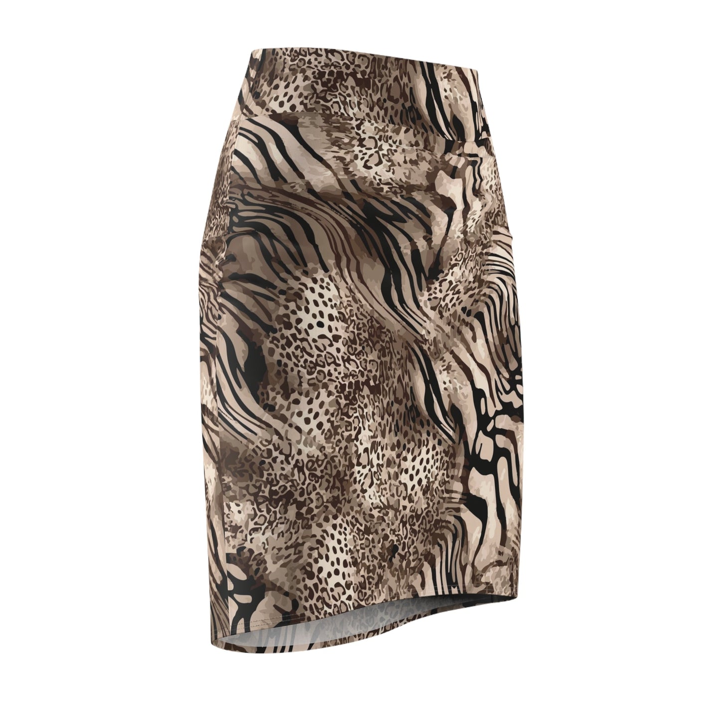 Beige Animal Print Pencil Skirt – Zebra & Leopard Bodycon Office Skirtn - EMPIRE 8