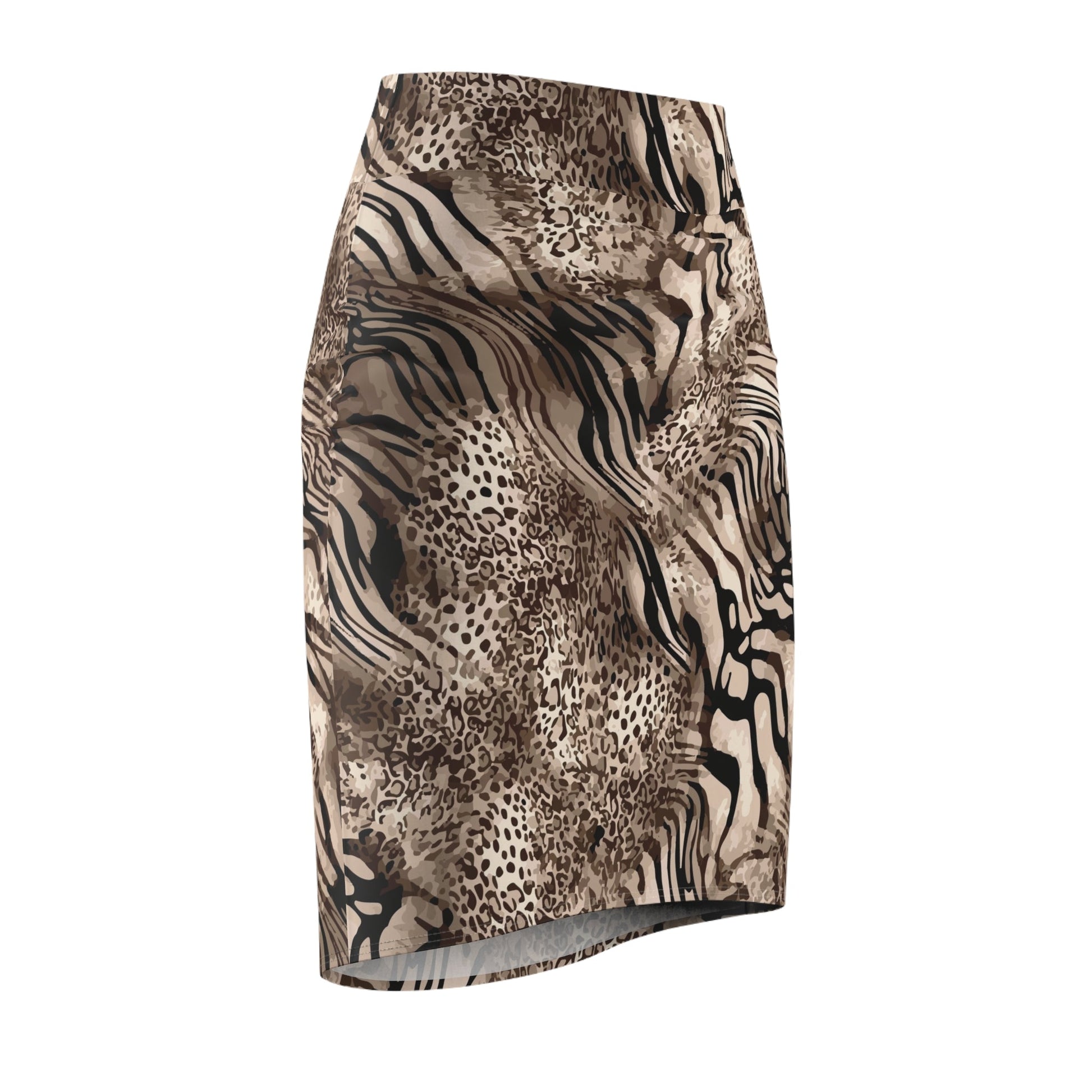 Beige Animal Print Pencil Skirt – Zebra & Leopard Bodycon Office Skirtn - EMPIRE 8