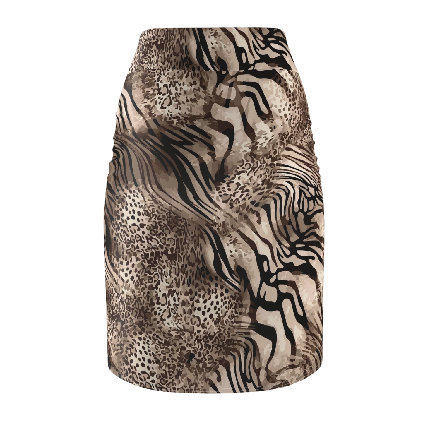 Beige Animal Print Pencil Skirt – Zebra & Leopard Bodycon Office Skirt - EMPIRE 8