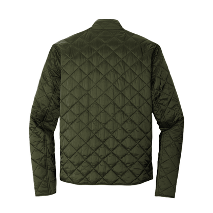 Men’s Quilted Full-Zip Jacket – Minimal Embroidered Logo Coat