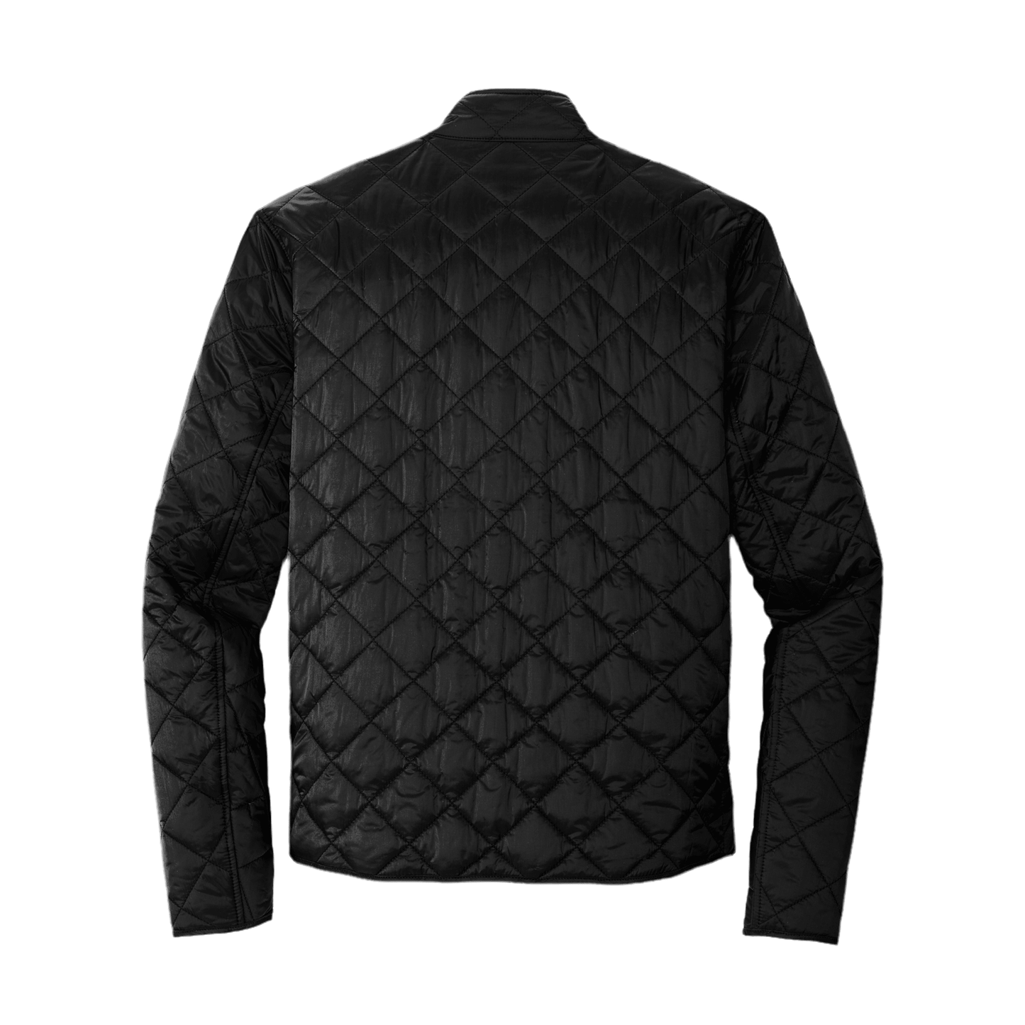 Men’s Quilted Full-Zip Jacket – Minimal Embroidered Logo Coat