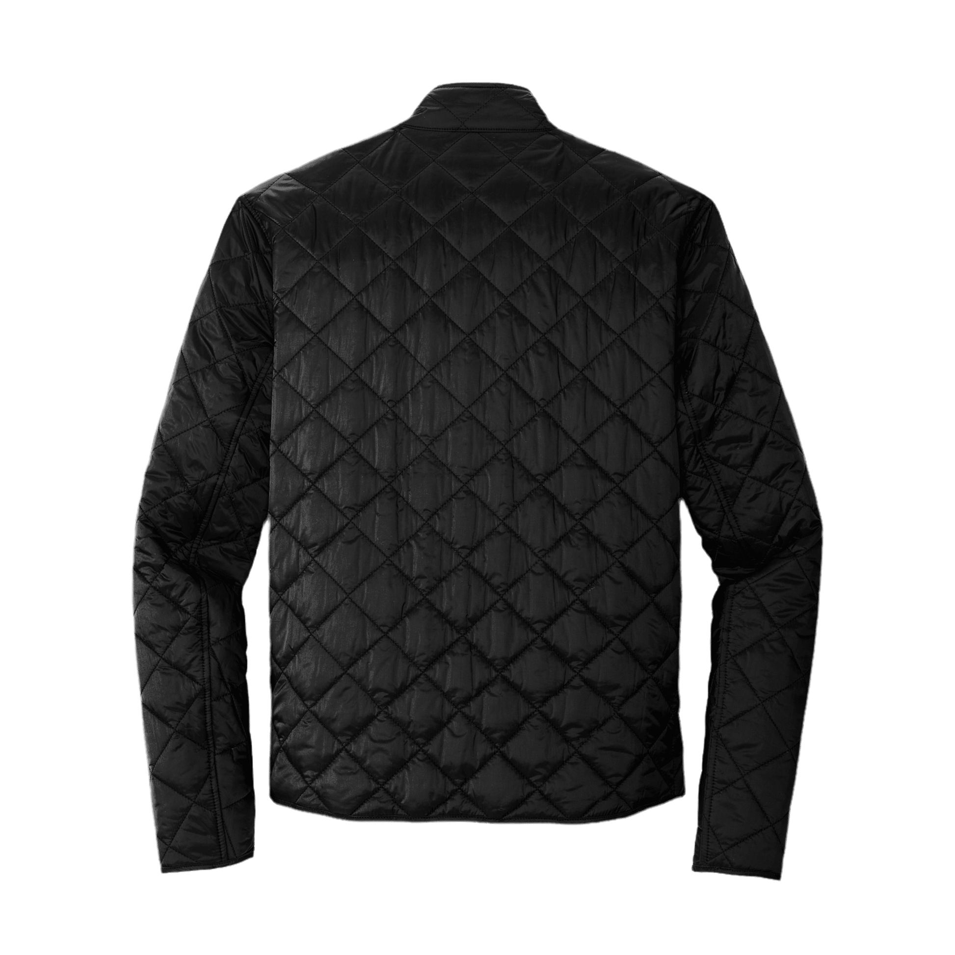 Men’s Quilted Full-Zip Jacket – Minimal Embroidered Logo Coat