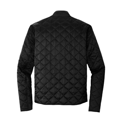 Men’s Quilted Full-Zip Jacket – Minimal Embroidered Logo Coat